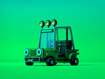 CarToon : The Jeep 3d 3d art 3d artist c4d car cars cinema4d design designs dribbble best shot dribble dribbleartist drive jeep lowpoly lowpolyart race racing speed toys