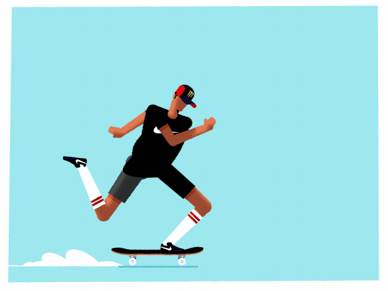 Nyjah Huston 🛹 2danimation character animation character design illustration logo loop mgcollective motion design motiondesignschool motionlovers