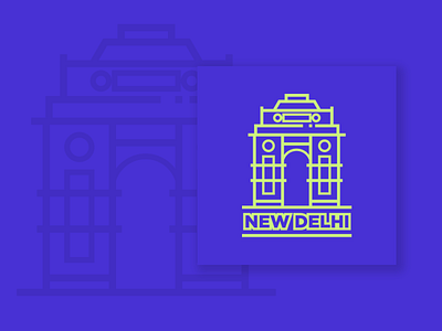 New Delhi Sticker branding city delhi design dribbbleweeklywarmup experiment fun icon illustration new delhi state sticker vector warmup weekly challenge