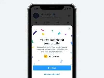 Gamification coins confetti game gamification popover profile profile page ui user user profile ux