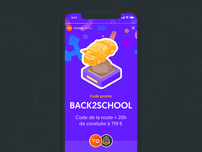 Back to school deals driving license driving school illustration isometric socialmedia story trophy ui