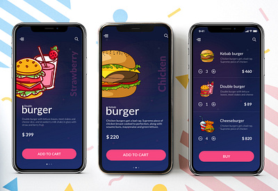 Food App app branding design illustration ui