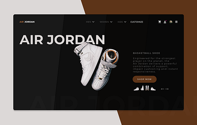 Air Jordan One Page AD design design ui ui design ux web website