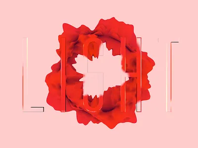 Light & Dark art branding c4d42 challenge cinema 4d concept flower glass illustration inspiration light muzli red type type art