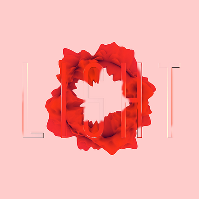 Light & Dark art branding c4d42 challenge cinema 4d concept flower glass illustration inspiration light muzli red type type art