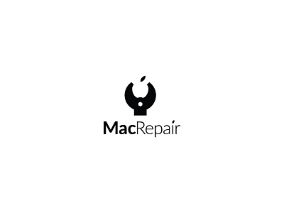 Mac Repair Logo apple blackandwhite branding creative design logo logos mac macbook macbook air macbook pro macos minimal monochrome negative space repair simple smart vector wrench