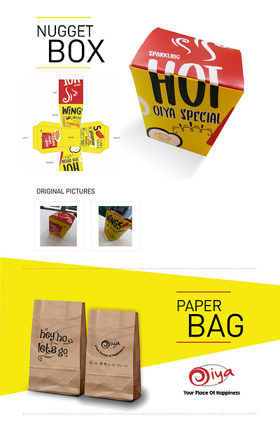 Oiya Nugget Box Packaging design graphic graphicdesign packagedesign packaging typography vector