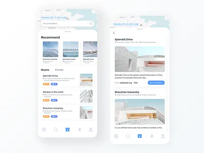 Chatroom page app blue card chat chatroom clean design simple ui