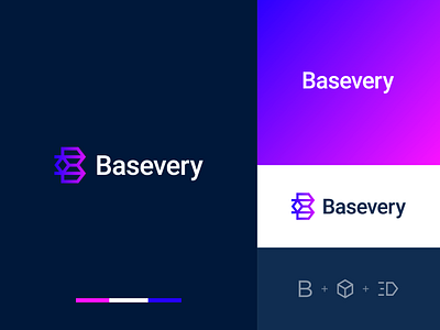 Basevery abstract app branding clever delivery gradient icon logo package parcel speed technology