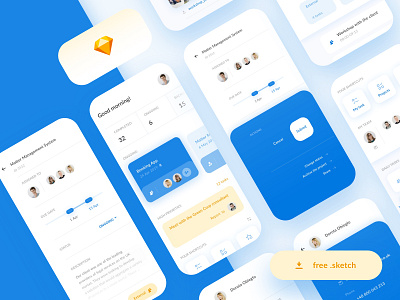 Team Management Sketch App - Freebie app freebie objectivity sketch sketchapp task team management to do to do list