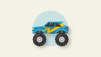 Monster Truck affinity designer blue car flat design gradient illustration illustrator monster monster truck truck yellow