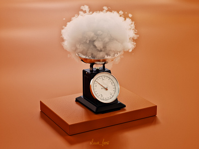 Heavy Cloud 3d 3d art 3d artist branding c4d cgi cinema 4d cinema4dart cloud color colors design heavy illustration illustration art octane pun render scale weight