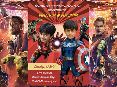 Birthday Invite avengers avengers endgame birth announcement birthday birthday card invitation card invite whatsapp whatsapp card