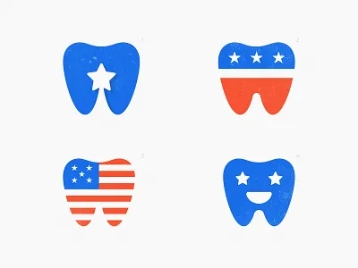 Hollywood Smile - Logo Concepts brand brand identity branding dentist design for sale unused buy identity designer illustration lettermark logo design concept logomark logotype designer negative space shooting star smart mark stars and stripes teeth typography united states of america usa flag