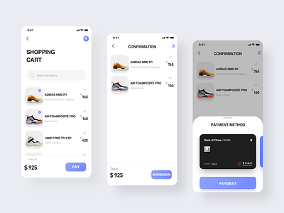 shopping cart bank card payment shoes shopping shopping shopping cart ui ux web 动画 应用