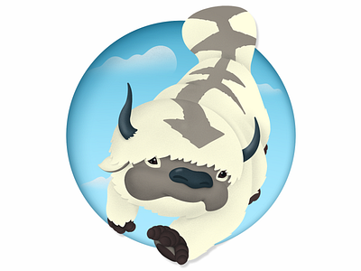 YIP YIP! aang air airbender anime appa apple pencil avatar cartoon cartoon character character character design flying bison illustration ipad nickelodeon procreate procreate app procreate art procreateapp the last airbender