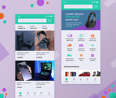 Buy and sell App Concept Design app buy and sell carousel dailyui design ecommerce mobile mobile app onlineshop sidekick digital uiux user interface