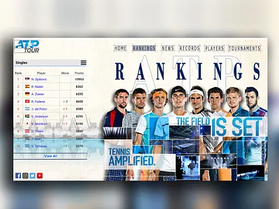 ATPTour branding design firstshot illustration trending ui uiux ux webdesign website