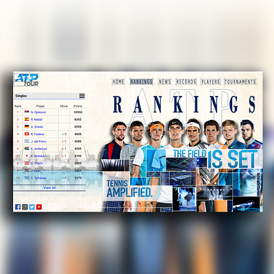 ATPTour branding design firstshot illustration trending ui uiux ux webdesign website