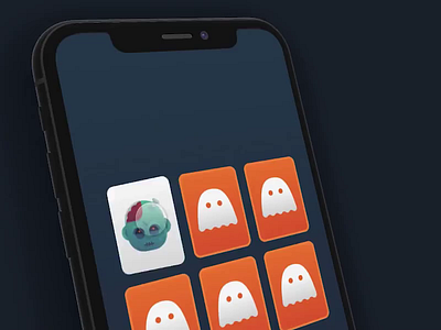 Memory Game app card game card ui cards concentration game game app halloween horror ios app memory memory game monster protopie prototype ui user interface