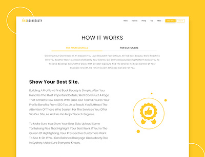 How It Works Page beauty app book beauty branding clean custom web design design how it works marketplace marketplace app sleek smooth ui ux website