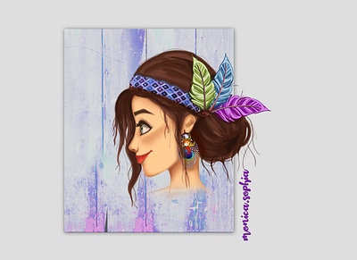 Freedom Girl art colourful faith feather girl hippie illustration illustration art love peace