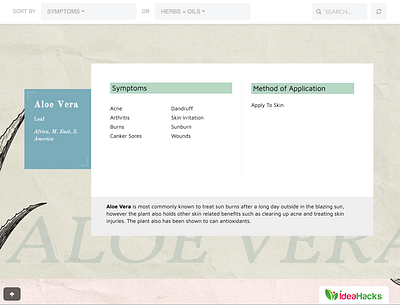 Essential Oils and Herbs for Home Remedies design interactive ui ux