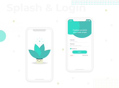 Succulents Care App adobexd design gui ios login mobile succulents user experience user interface