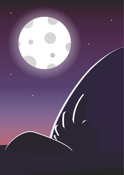 "Moonlight" adobeillustator art design dream expedition forest illustration nigh sketch vector