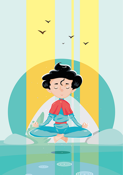 "Meditation" adobeillustator art design dream expedition forest illustration nigh sketch vector