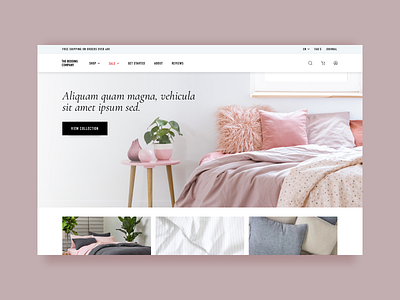 Bedding Company - Concept bedding concept homepage minimal shopify web design website