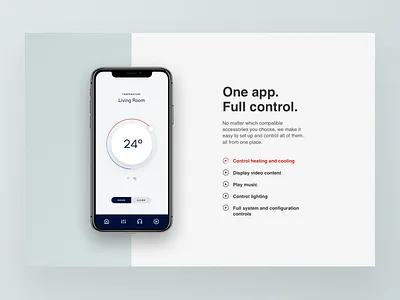 Full Control Smart Home Website Layout app control cooling design interface layout smart home temperature ui web design webdesign website