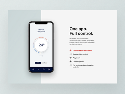 Full Control Smart Home Website Layout app control cooling design interface layout smart home temperature ui web design webdesign website
