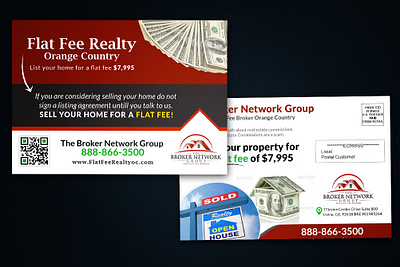 Flat Free Realty - Real Estate Listing EDDM direct mail direct mail eddm marketing kit real estate real estate postcard realtor