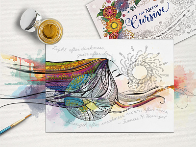 The Art Of Cursive coloring book page adult coloring book art coloring coloring book cursive handwriting illustration illustration art learning cursive penmanship typography art