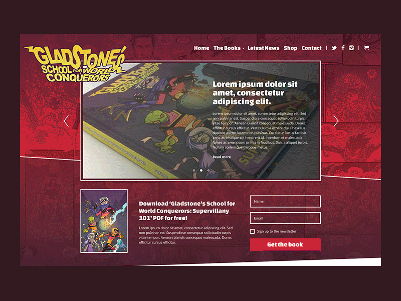 Gladstone's School for World Conquerors website css graphic design html js scss web web developer web development webdesign wordpress