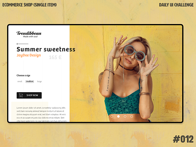 Daily UI Challenge 012 - Ecommerce Shop adobexd clean daily ui daily ui 012 dailyui ecommerce ecommerce shop fashion madewithadobexd picture product page single product uidesign webdesign
