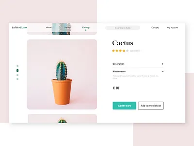 Daily UI #012 - E-Commerce Shop cart daily ui design ecommerce eshop item plants ui