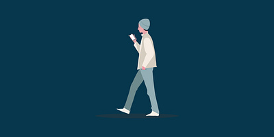 Walking Boy .... illustration vector