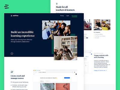 New landing page for Eduflow edtech education headline inter landing landing page landing page design product tiempos ui