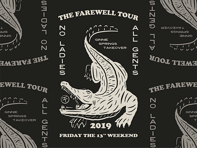 The Farewell Tour alligator bachelor badge crocodile design designs florida gainesville groomsmen illustrator logo paradise party texture typography vector vintage wedding