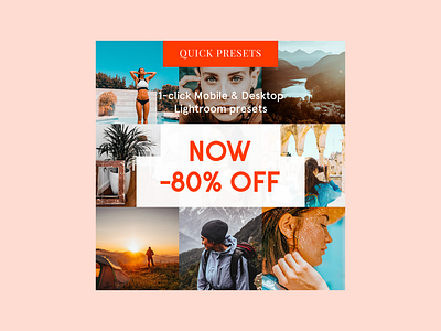 QuickPresets ad design advertising design graphic design orange photography social media visual design