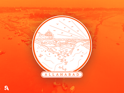 Allahabad (A Morning at Sangam Ghats) branding city icon illustration landscape illustration logo place sticker symbol vector