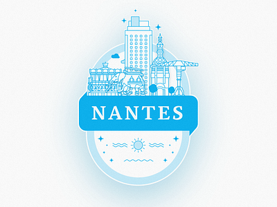 Nantes Sticker - Weekly Warm-Up badge city dribbble hometown illustration vector weekly