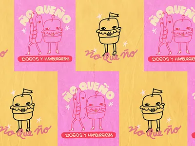 Ño Que Ño branding character design friends illustration lettering logo procreate texture typography