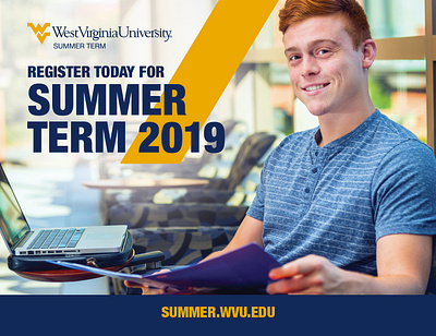 WVU Summer Term Postcards branding brochure design logo marketing typography vector