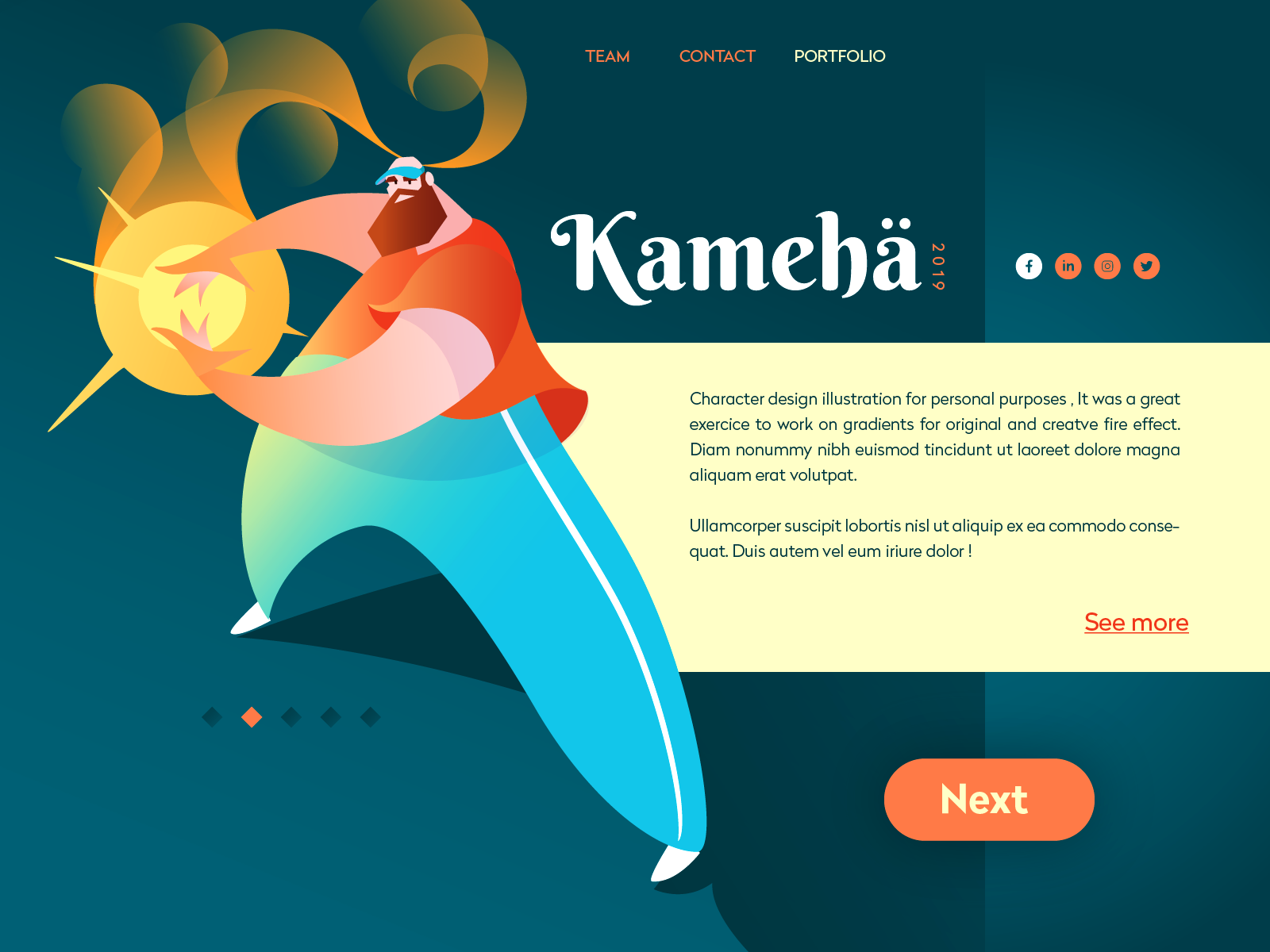 Example of kameha - Illustration