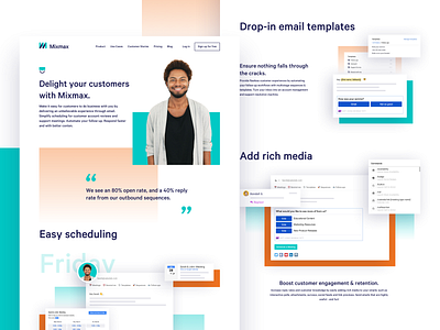 Mixmax Roles brand brand identity branding email illustration landing page mockups product website