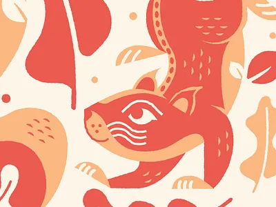 Posters for Parks 2019 Sneak peek fall illustration illustrator leaf pattern squirrel texture