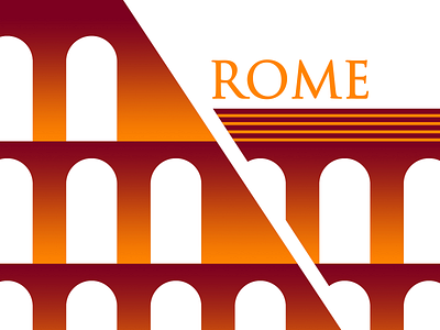 Rome wasn't built in a day design illustration minimal vector